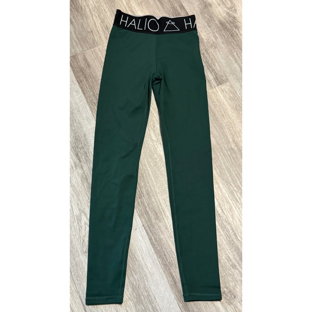 HALIO Athletic Leggings Green High Rise Size S Polyester Spandex Activewear